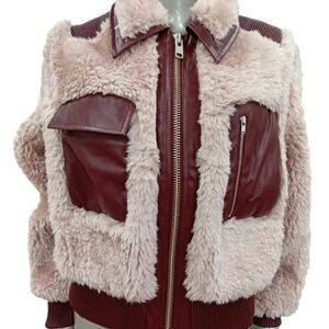 Women's Pink and Red Bomber Jacket